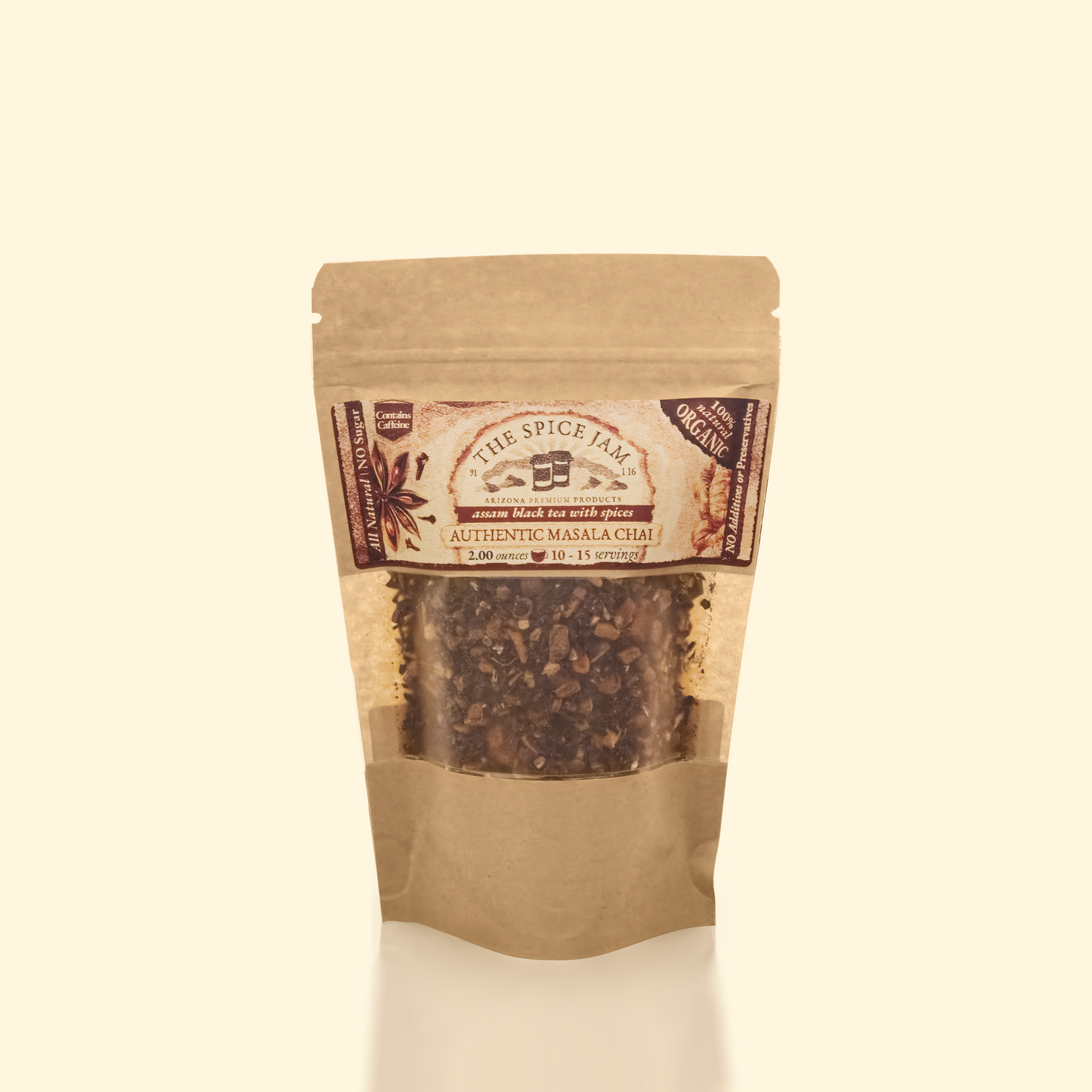 Authentic Masala Chai - Loose-leaf Herbal Tea - All Natural and Organic - 2.00 Ounces - 10 to 15 servings - No Caffeine - Promotes Health
