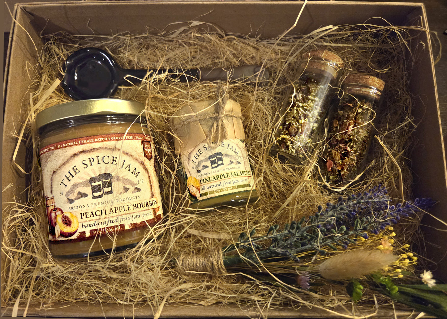 Gourmet Jam & Organic Tea Gift Box | Handmade Artisan Gift Set with Ceramic Spoon – Perfect for Friends & Family