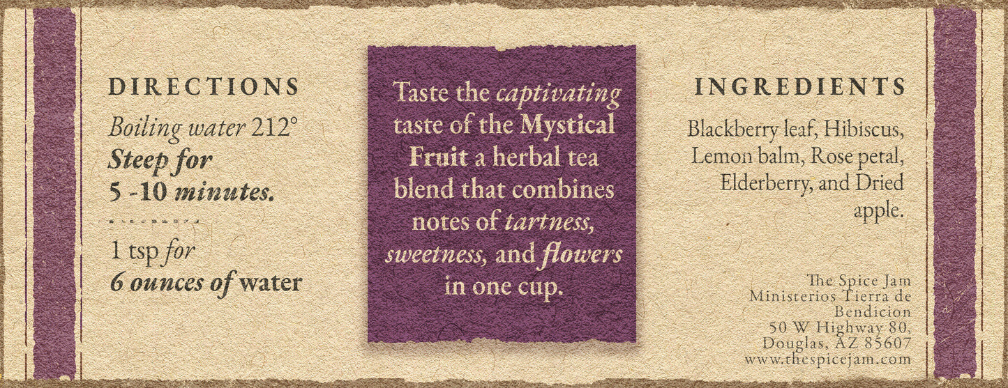 Mystical Fruit - Herbal Tea - All Natural and Organic - 2.22 Ounces - 35 to 40 servings - No Caffeine - Promotes Health