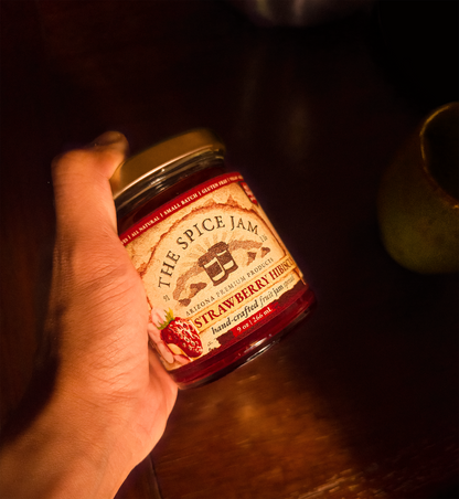 Strawberry Hibiscus Fruit Jam - 9 Ounce - Small Batch - Hand Made - Gourmet - All Natural - Low Sugar - No Preservatives - Gluten Free
