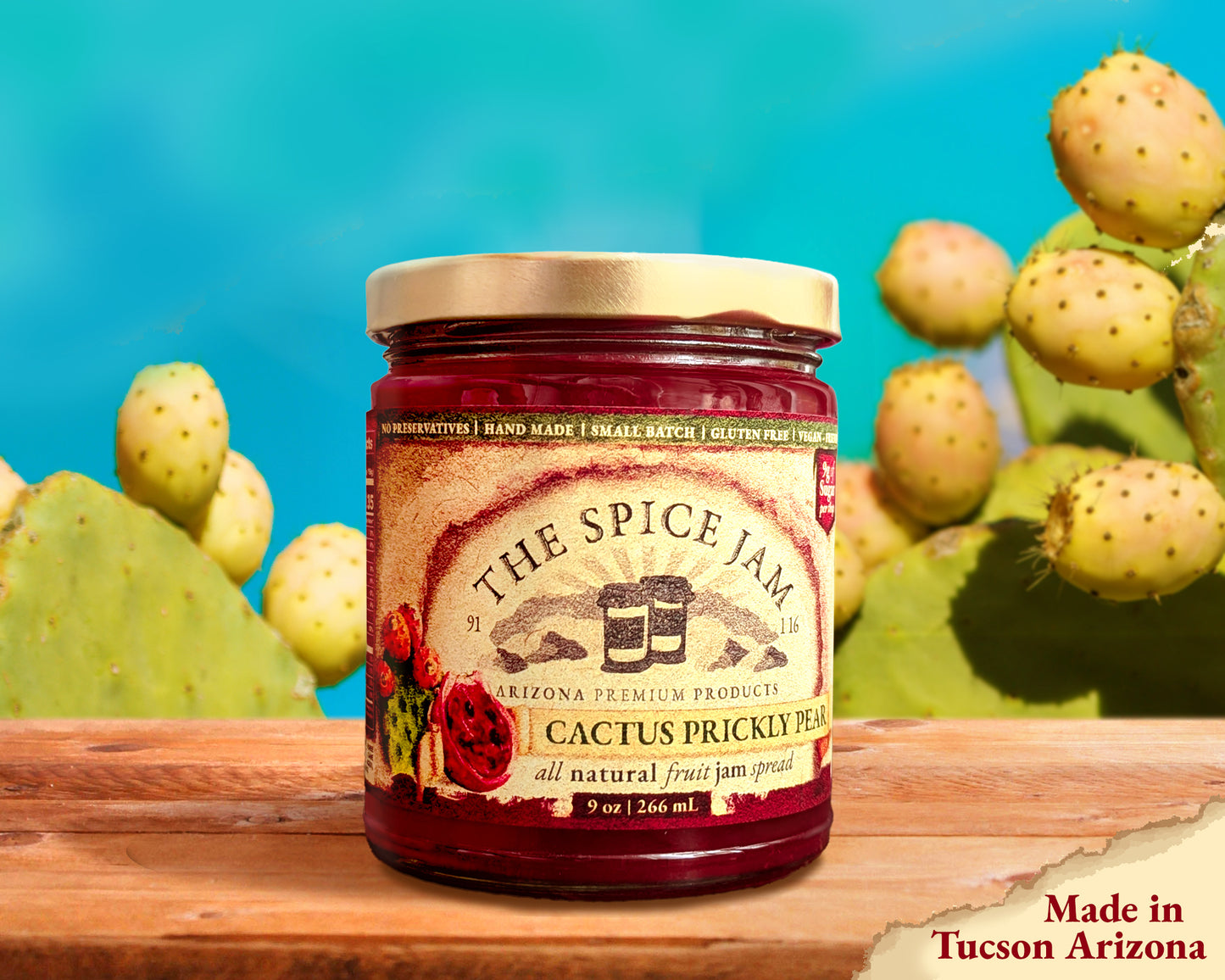 Cactus Prickly Pear Fruit Jelly - 9 oz - Small Batch - Hand Made - Gourmet - All Natural - Gluten Free