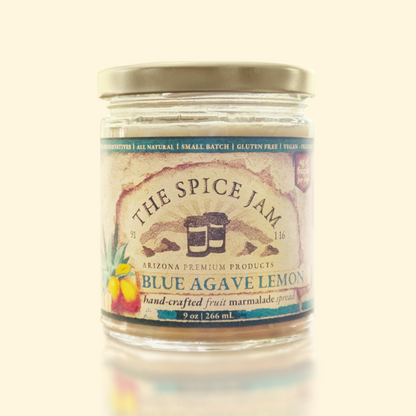 Blue Agave Lemon Marmalade - 9 Ounce - Small Batch - Hand Made - Gourmet - All Natural - Low Sugar - No Preservatives - Gluten Free