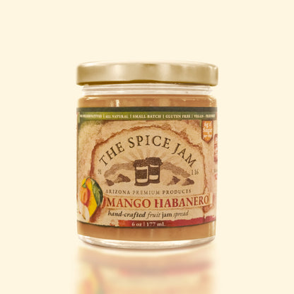 Mango Habanero Fruit Jam - 6 Ounce - Small Batch - Hand Made - Gourmet - All Natural - Low Sugar - No Preservatives - Gluten Free