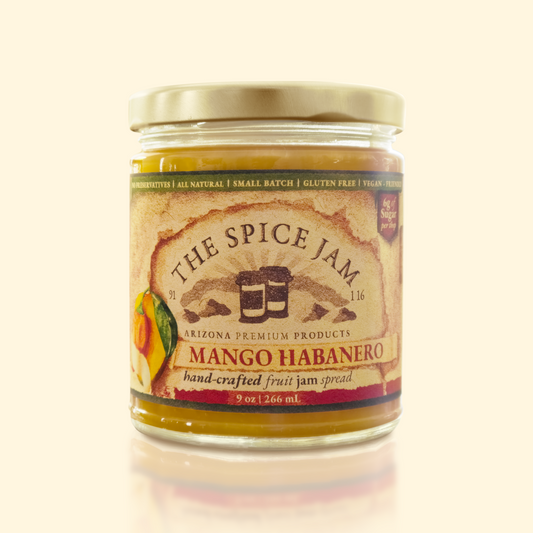 Mango Habanero Fruit Jam - 9 Ounce - Small Batch - Hand Made - Gourmet - All Natural - Low Sugar - No Preservatives - Gluten Free