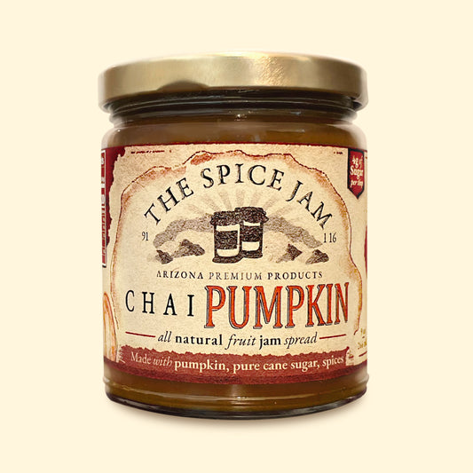 Pumpkin Chai Fruit Jam - 9 Ounce - Small Batch - Hand Made - Gourmet - All Natural - Low Sugar - No Preservatives - Gluten Free