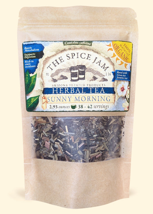 Sunny Morning - Herbal Tea - All Natural and Organic - 2.93 Ounces - 38 to 42 servings - Contains Caffeine - Promotes Health