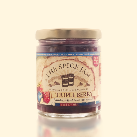 Triple Berry Fruit Jam - 6 Ounce - Small Batch - Hand Made - Gourmet - All Natural - Low Sugar - No Preservatives - Gluten Free